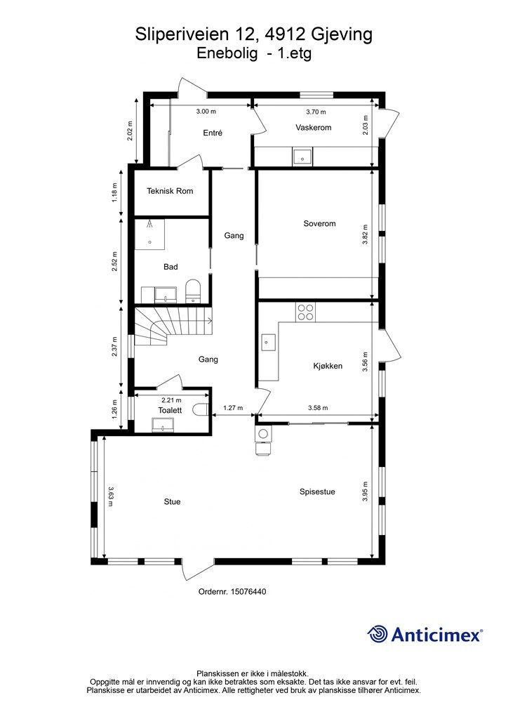 Plantegning 1. etasje.