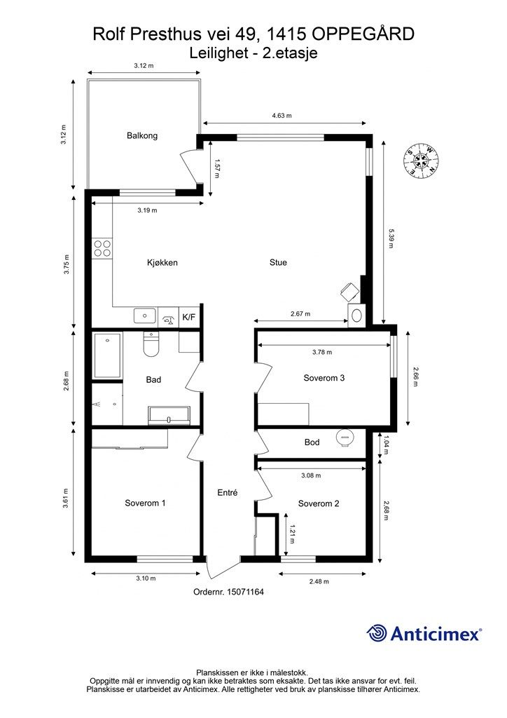 Vi starter med plantegningen slik at du får orientert deg i boligen!