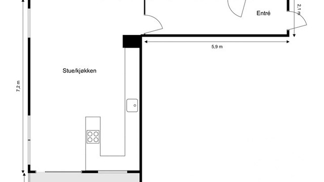 Leiligheten disponerer også bod på ca. 5 kvm. på fellesareal i nabobyggets kjeller.