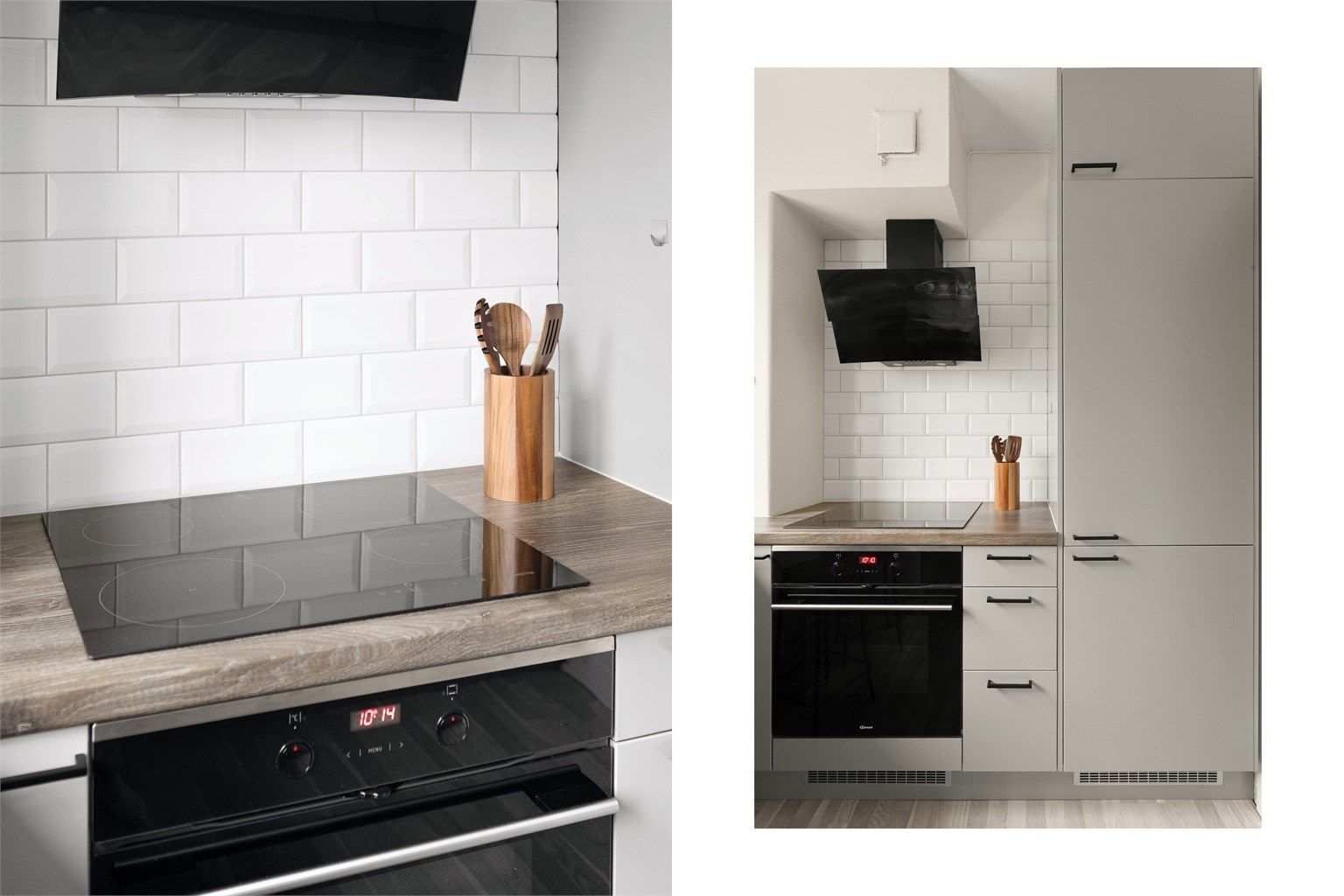 Kjøkkenet er utstyrt med integrert induksjonstopp, stekeovn, oppvaskmaskin, mikro og kjøl/fryseskap