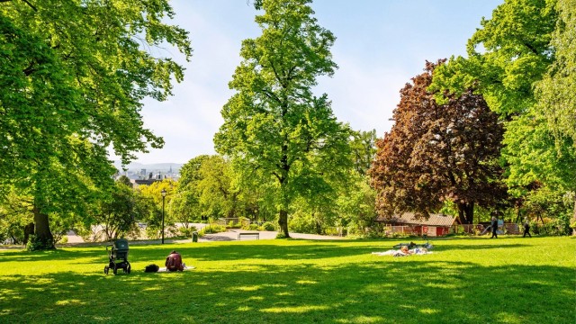 Fine parkområder like ved