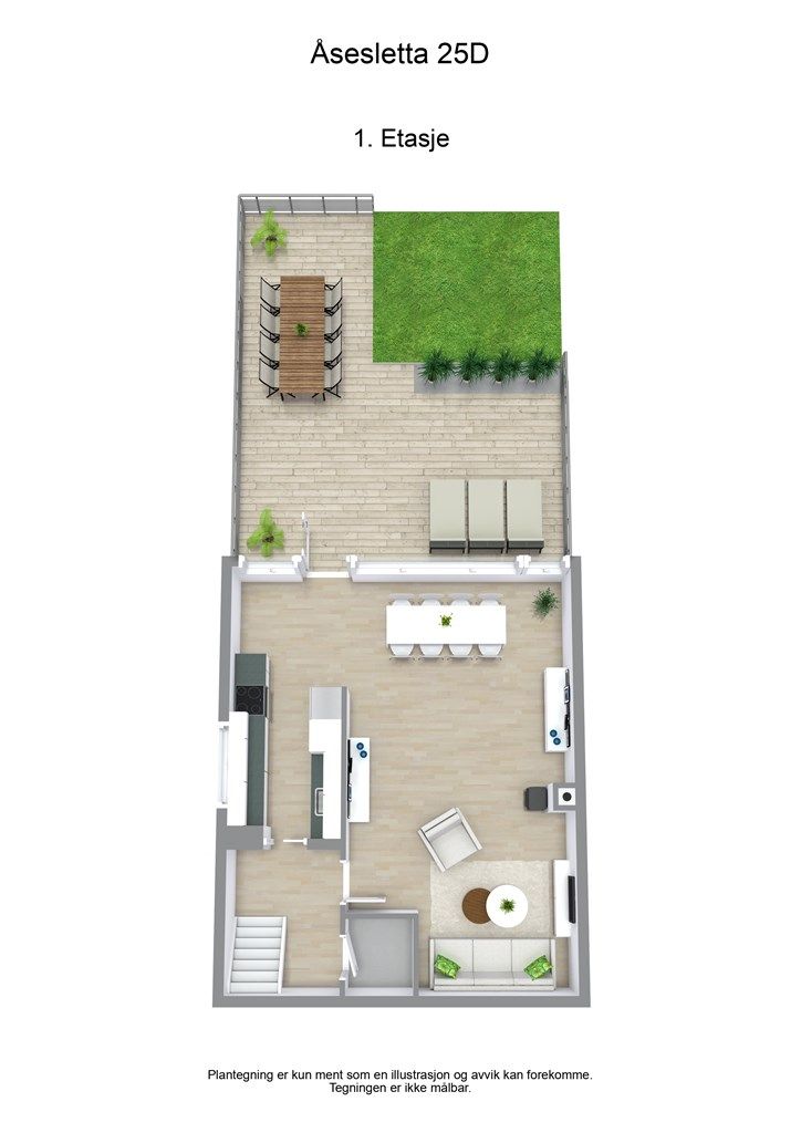 3 D plantegning 1. etasje 