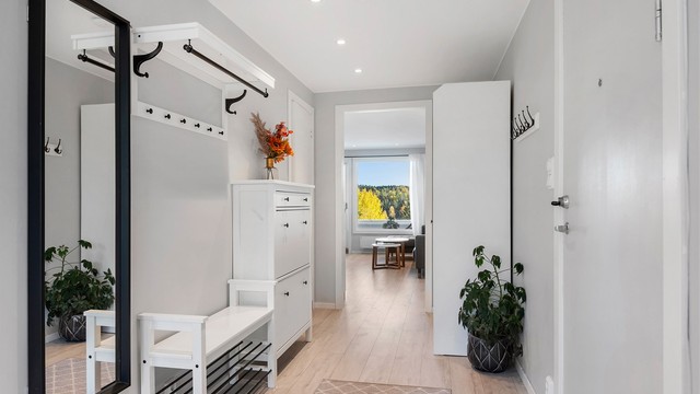 Entré med downlights og god plass til oppheng av yttertøy.