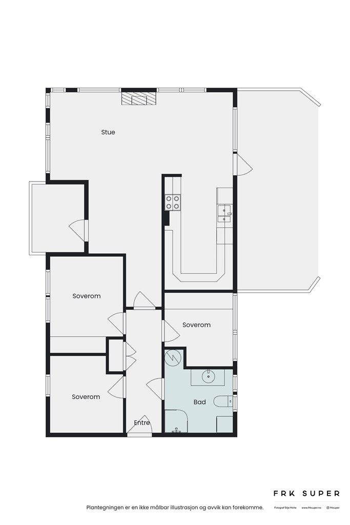 Planskisse av leiligheten.