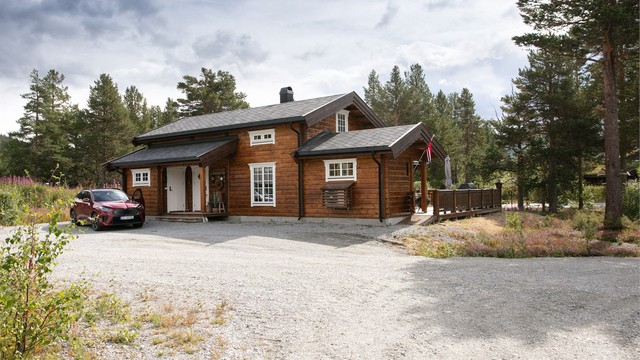 Godt med biloppstillingsplass på egen tomt.