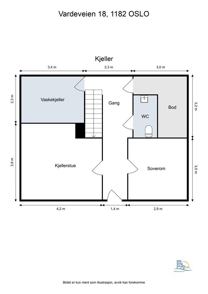 Plantegning underetasje. 