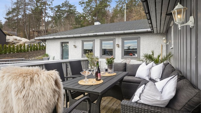Store terrasseområder gir flere soner for uteopphold.