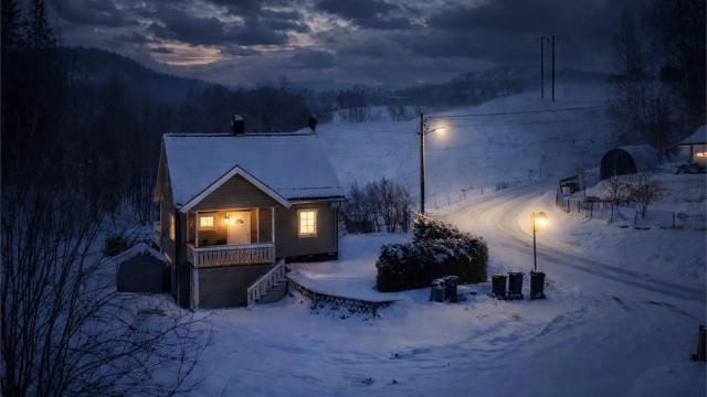 Eiendommen ligger fint til på Heisholt.
Foto: Danny Twang (AI redigert)