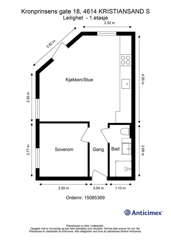 Plantegning Leilighet - 1.etasje