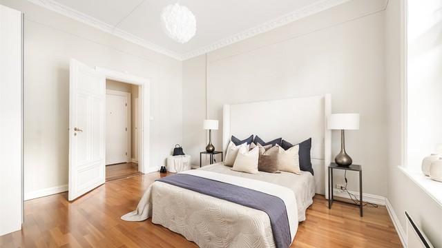 Soverommet er nylig malt i en fargen "kalk".