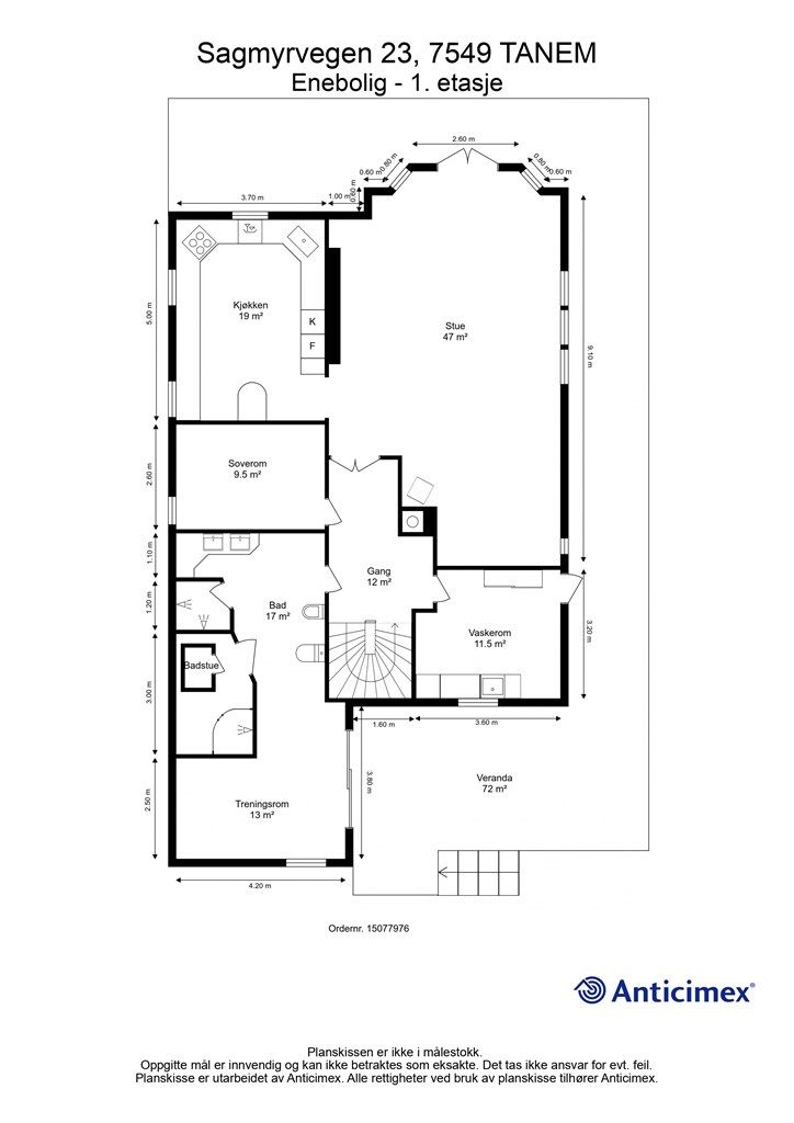 Planskisse 1. etasje. 