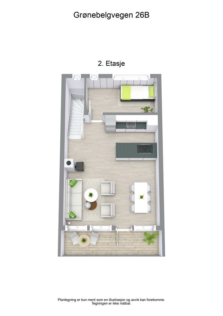 3 D plantegning 2. etasje