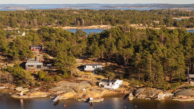 Fra hytteveggen til vannkanten er det knappe 50 meter i rett luftlinje.