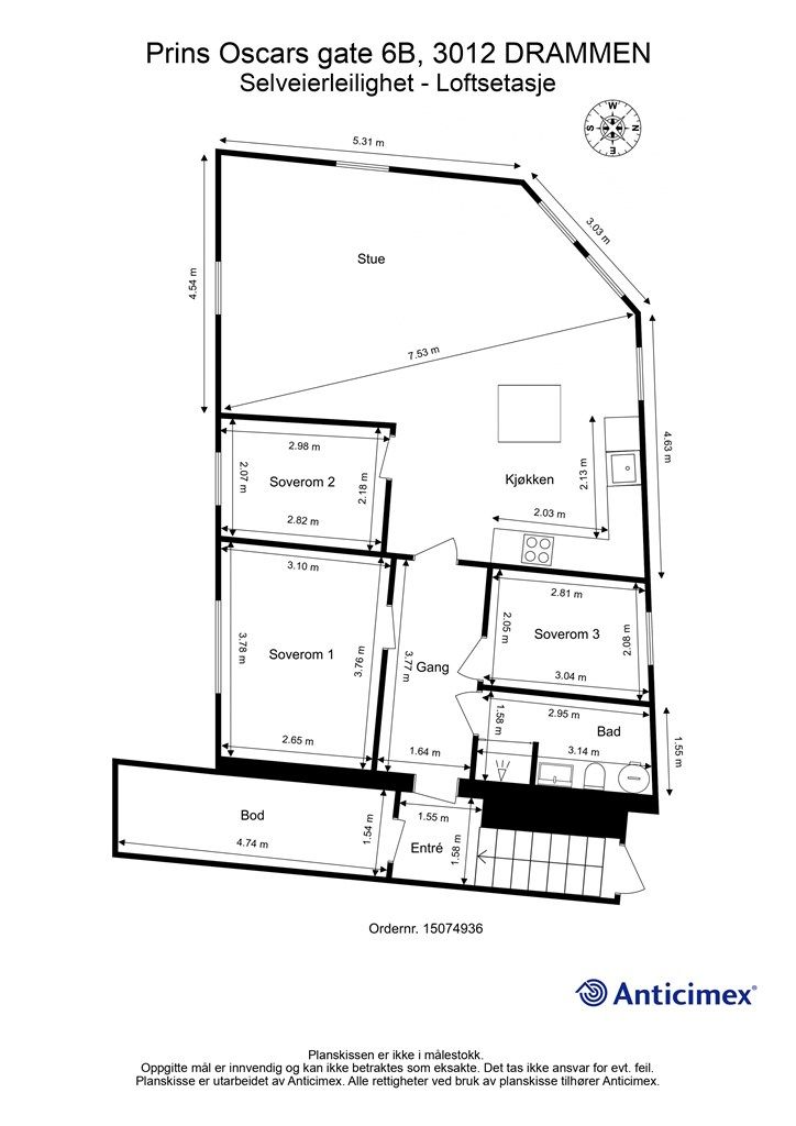 Plantegning- Loftsetasje (bolig)