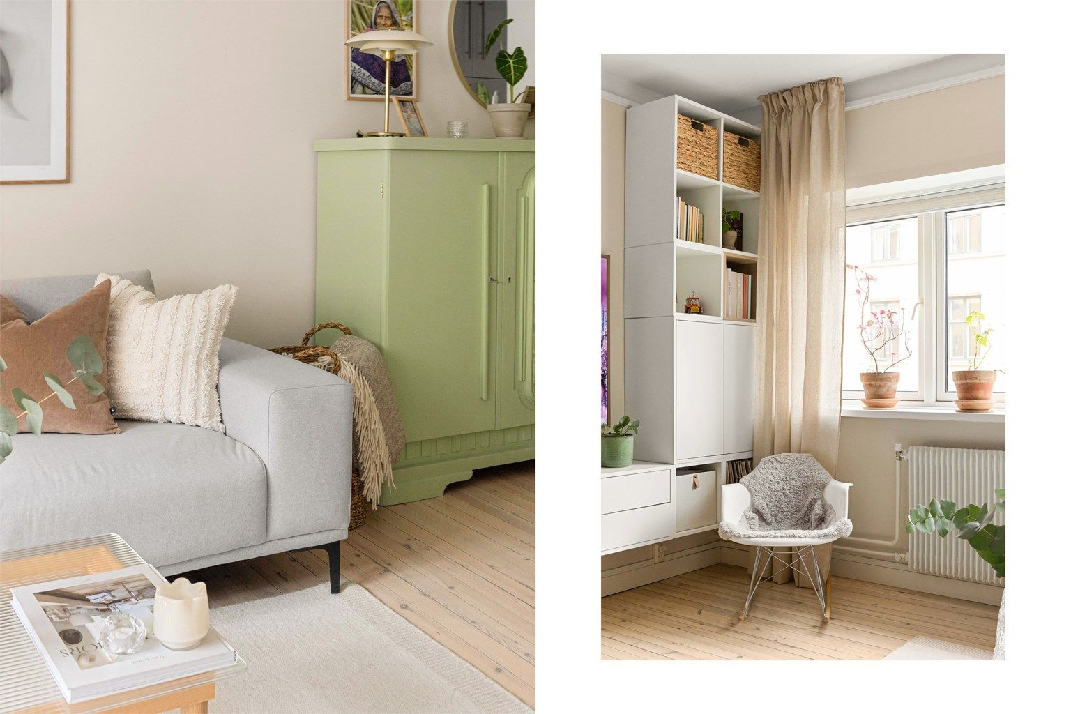 Klassiske detaljer møter moderne fargevalg.