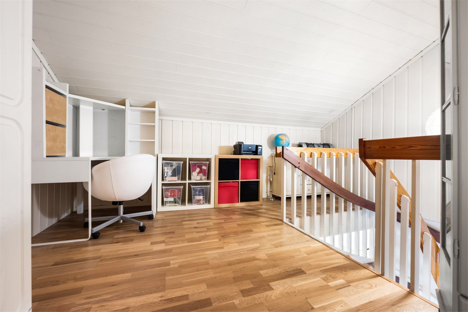 Loftstuen er et allsidig rom. Loft er mest sannsynlig innredet etter at byggetillatelsen ble gitt. Loft er derfor ikke godkjent til oppholdsrom.