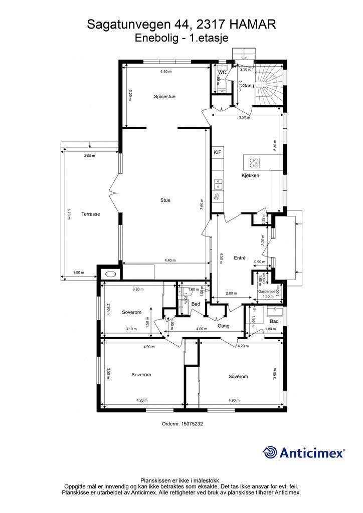 Plantegning 1. etasje. 