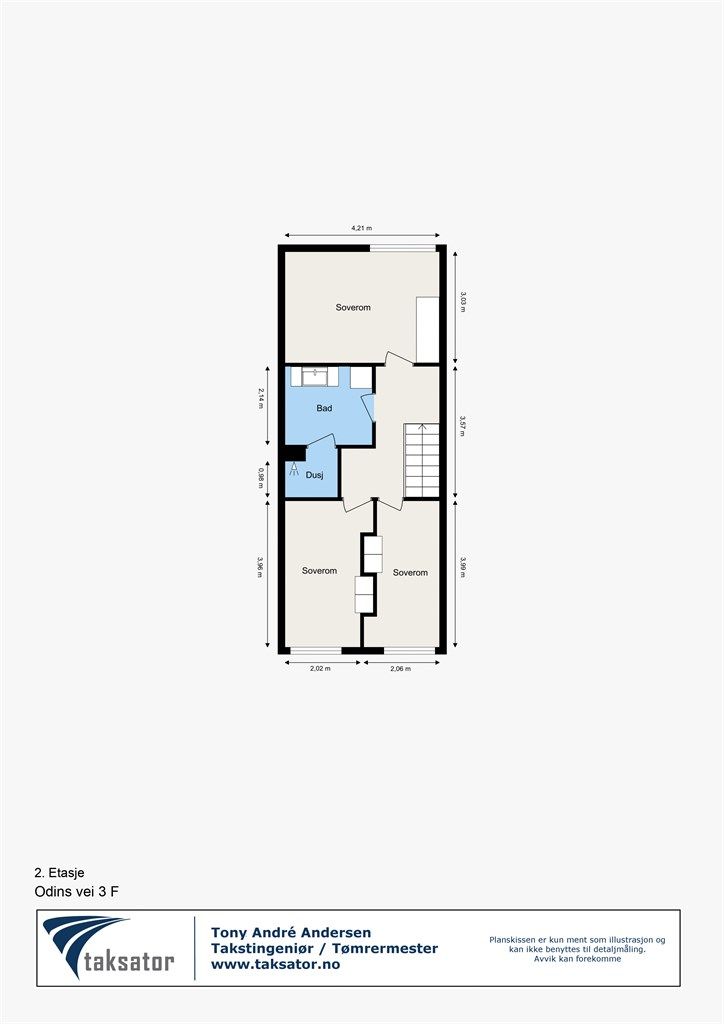 Vi starter med plantegning i 2.etasje slik at du får orientert deg i boligen!
