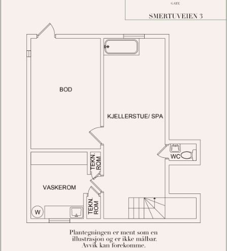 Veiledende skisser over kjeller. 