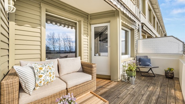 Vestvendt balkong på 8 kvm.