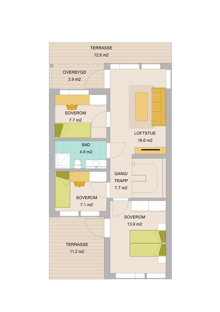 Planskisse loftsetasje. 