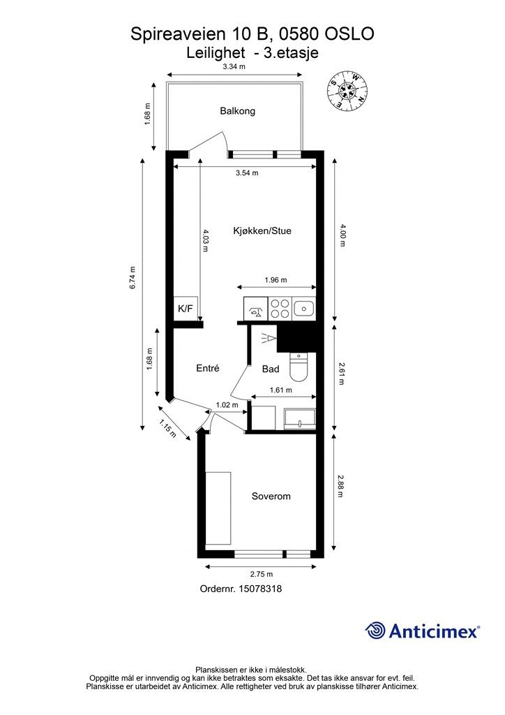 Målsatt plantegning