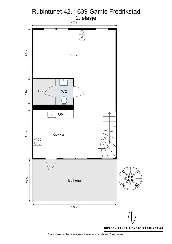 Veiledende skisse av andre etasje.