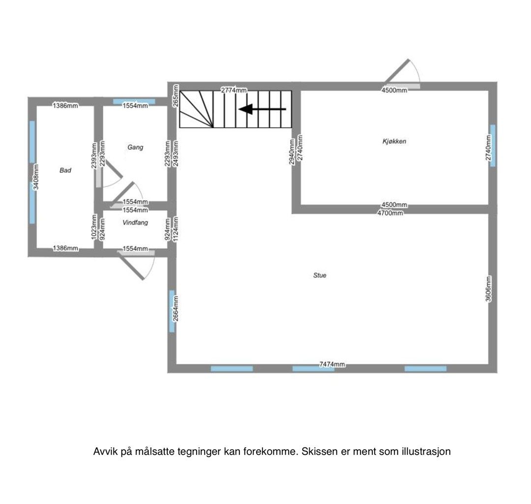 Plantegning 1. etasje - Gamle Kongsbergvei 450(Enebolig)