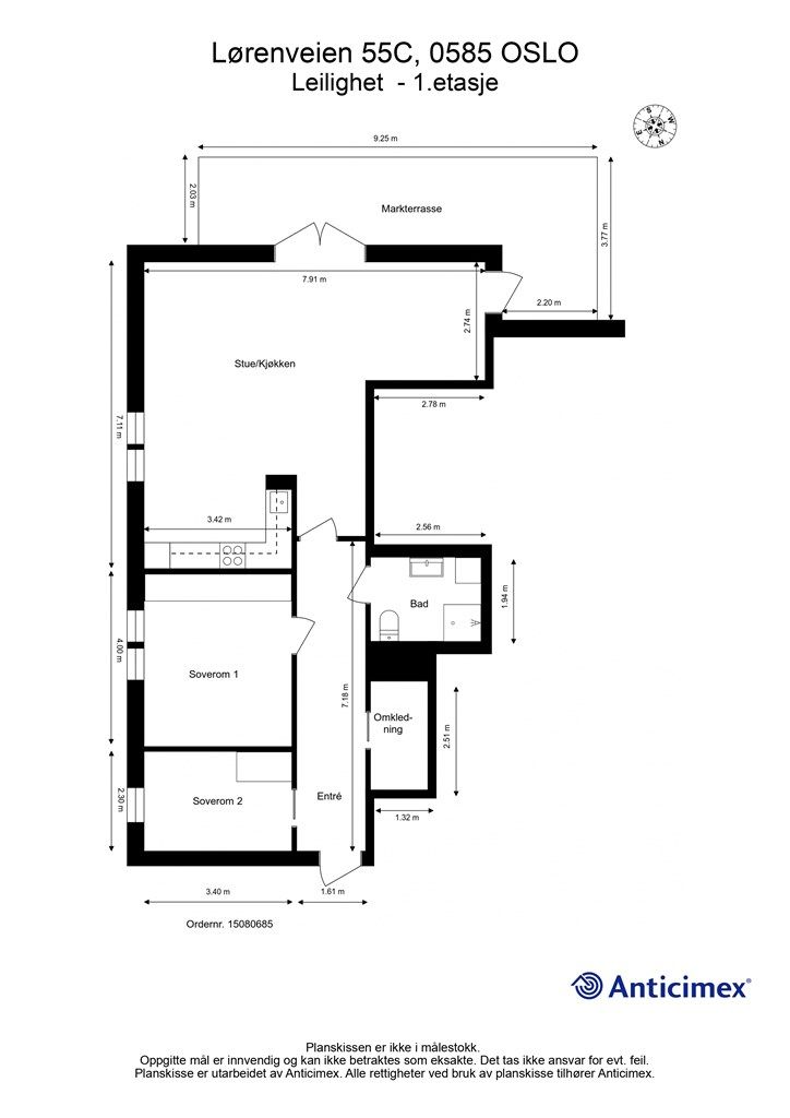 Plantegning 1. etasje. 