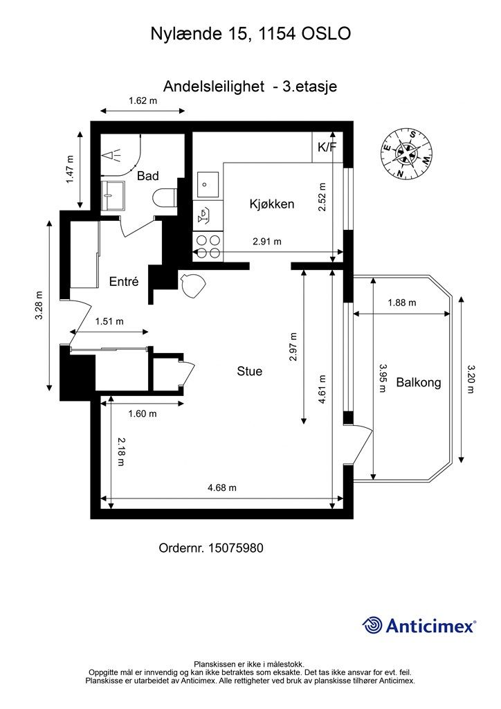 Plantegning 3. etasje. 