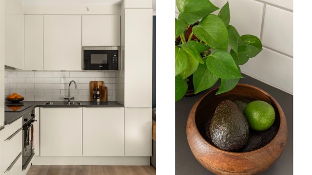 - Kjøkken oppgradert med nytt høyskap for ekstra oppbevaring -