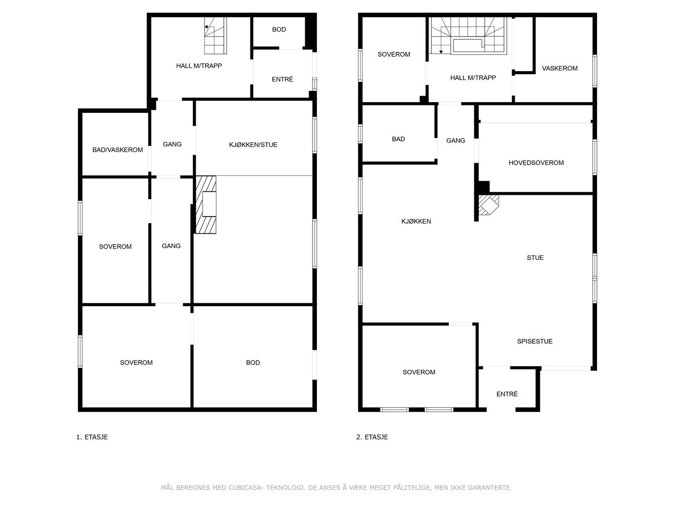 Plantegning begge etasjer 