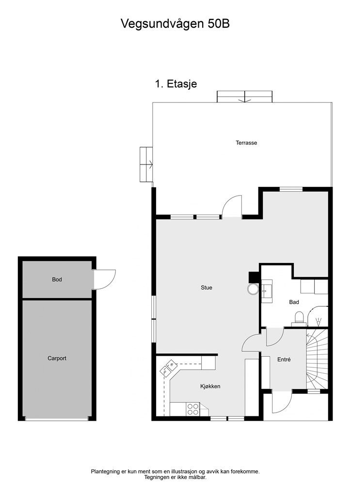 2D planløsning 1. etasje