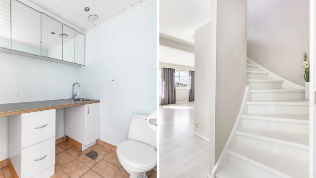 Ved gangen finnes et vaskerom kombinert som toalettrom. Dette er fra byggeåret og i helhet gitt TG 3. Renovering bør dermed påregnes.