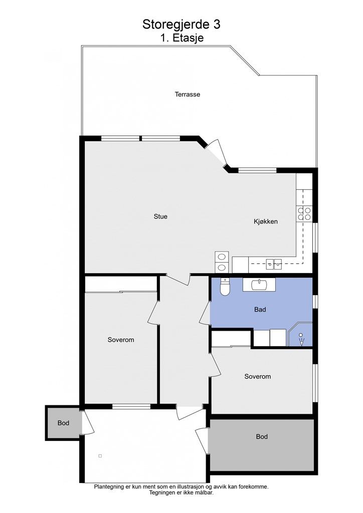 2 D planløsning 1. etasje