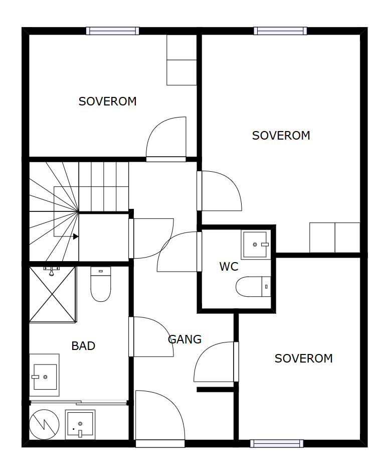 Veiledende planskisse 1. etasje.