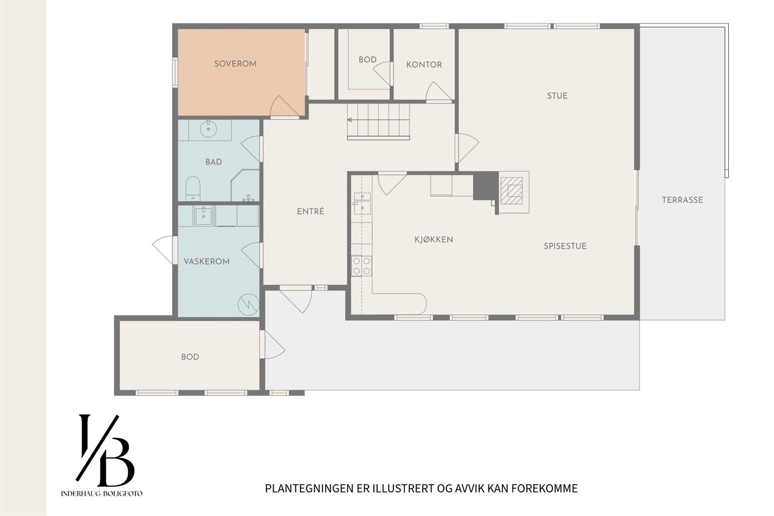Plantegning 1. etasje. 