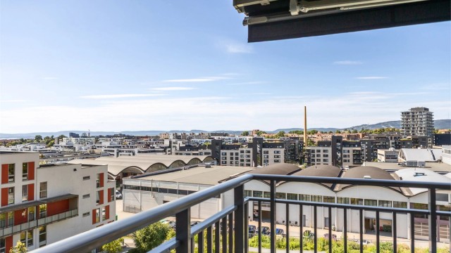 Nyt utsikten over Ensjø, en levende bydel hvor det urbane møter grønne omgivelser.