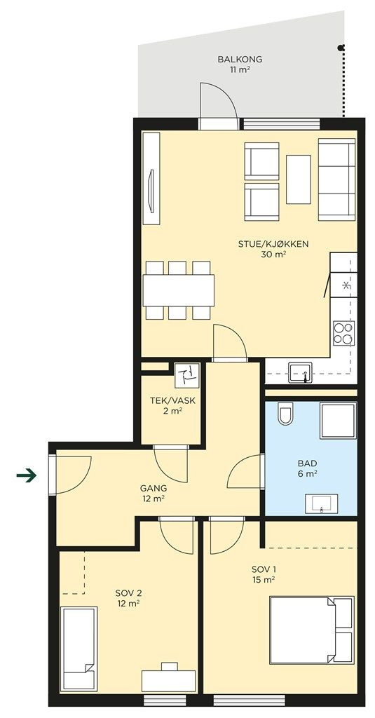 Plantegning leilighet B27