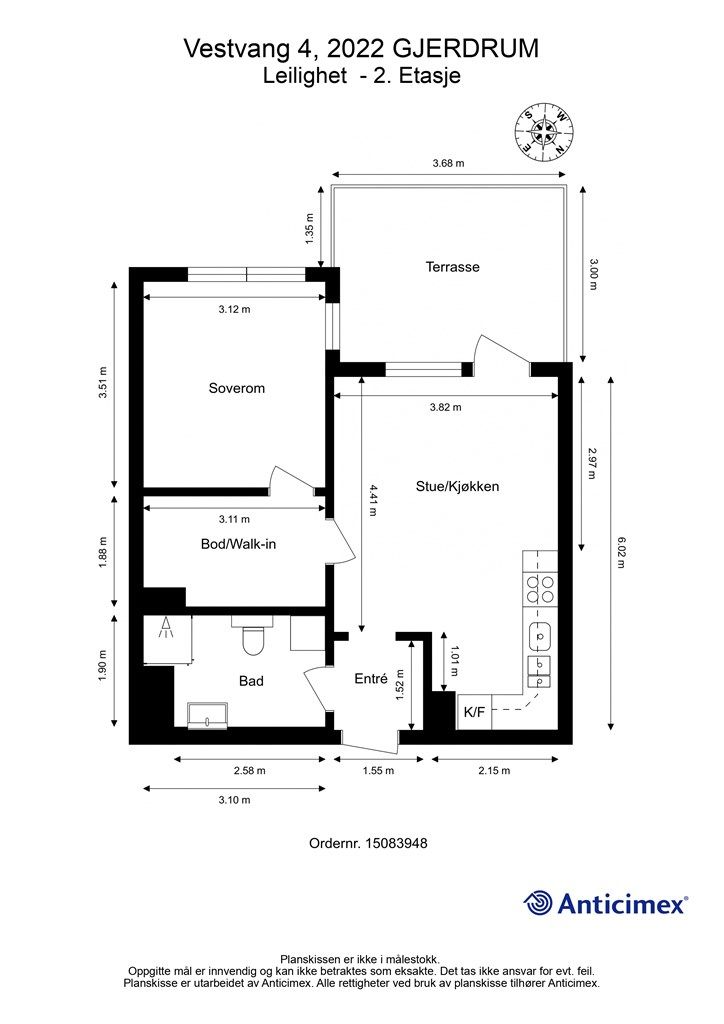 Målsatt plantegning