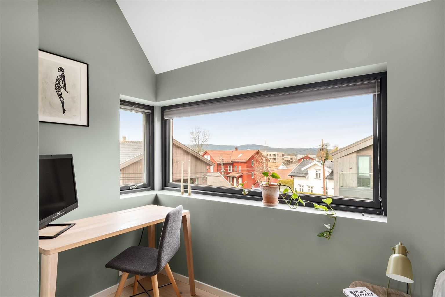 Nisje som er ypperlig for plassering av hjemmekontor