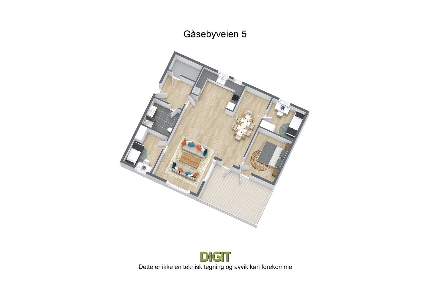 3D - Gåsebyveien 5 plantegning