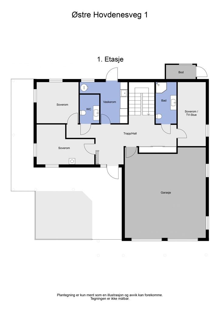 2D planløsning 1. etasje