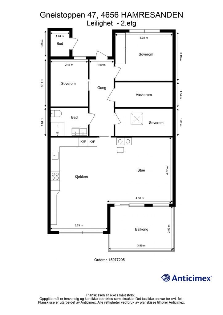 Plantegning av leiligheten