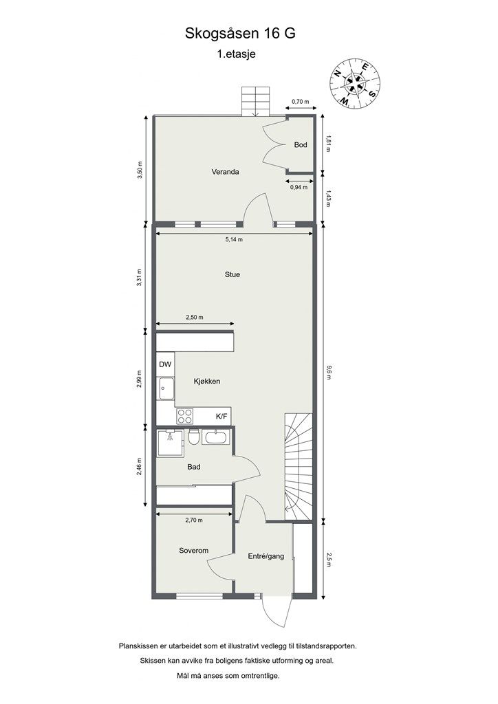 Vi starter med plantegning i 1.etasje slik at du får orientert deg i boligen!