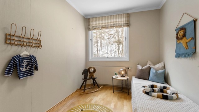 Soverom 3 med oppvarming via radiatorer med vannbåren varme