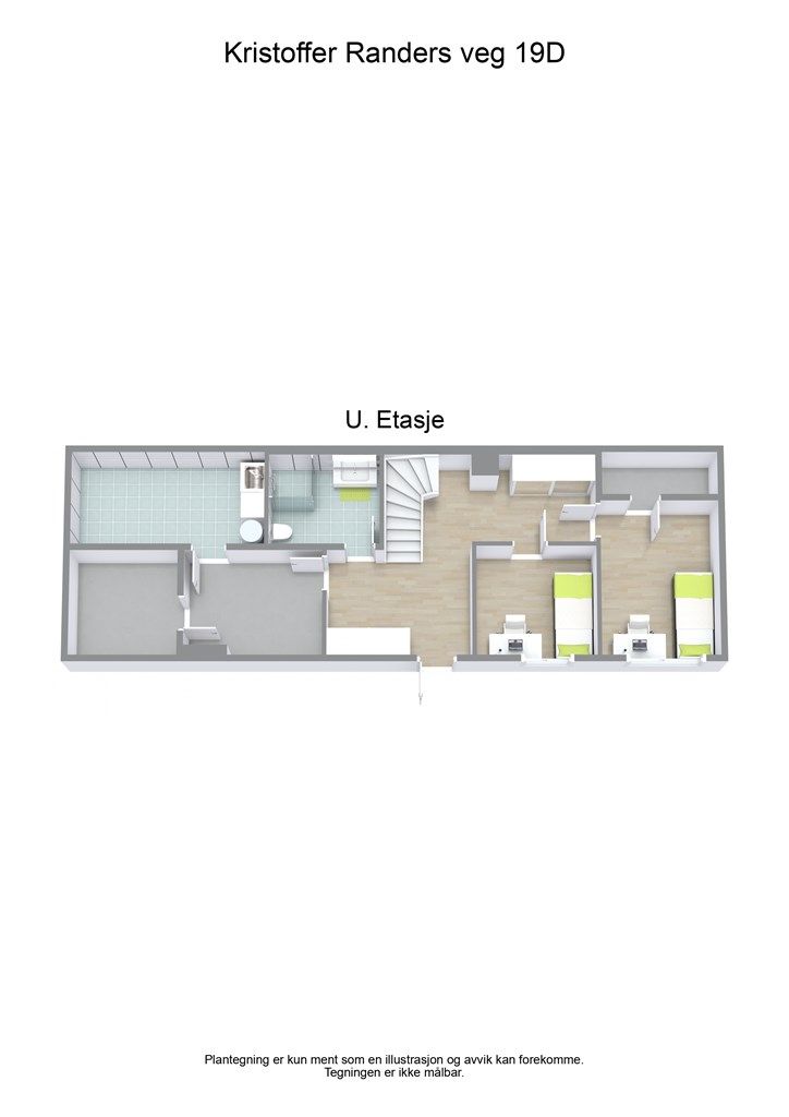 3 D planløsning underetasje