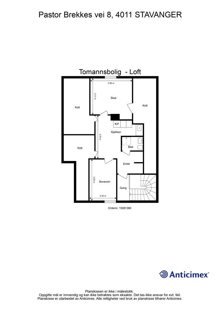 Plantegning loft.