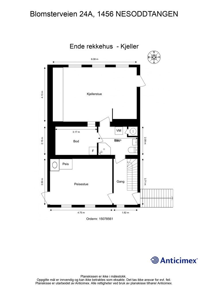 Plantegning kjelleretasje