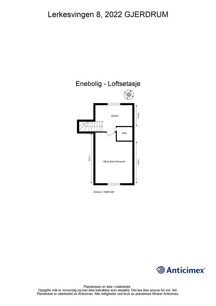 Plantegning- Loftsetasje